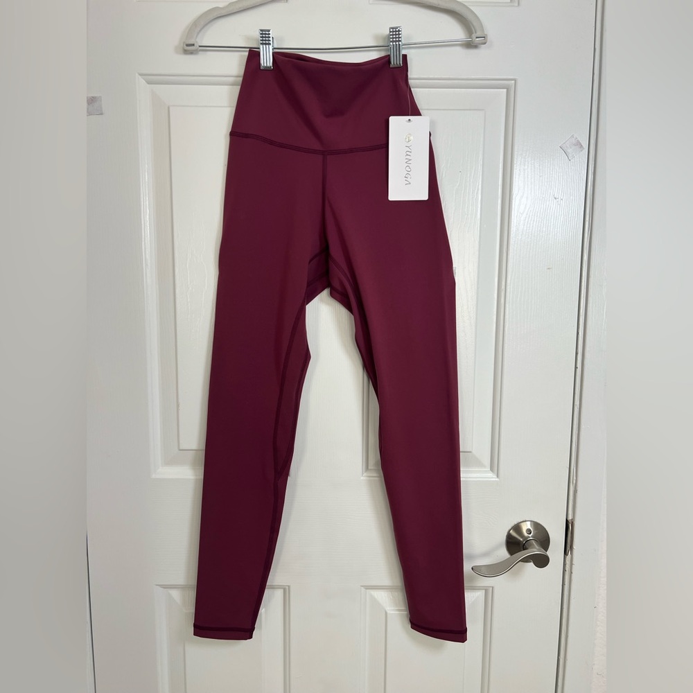 YUNOGA‎ Burgundy Yoga Leggings Size XS